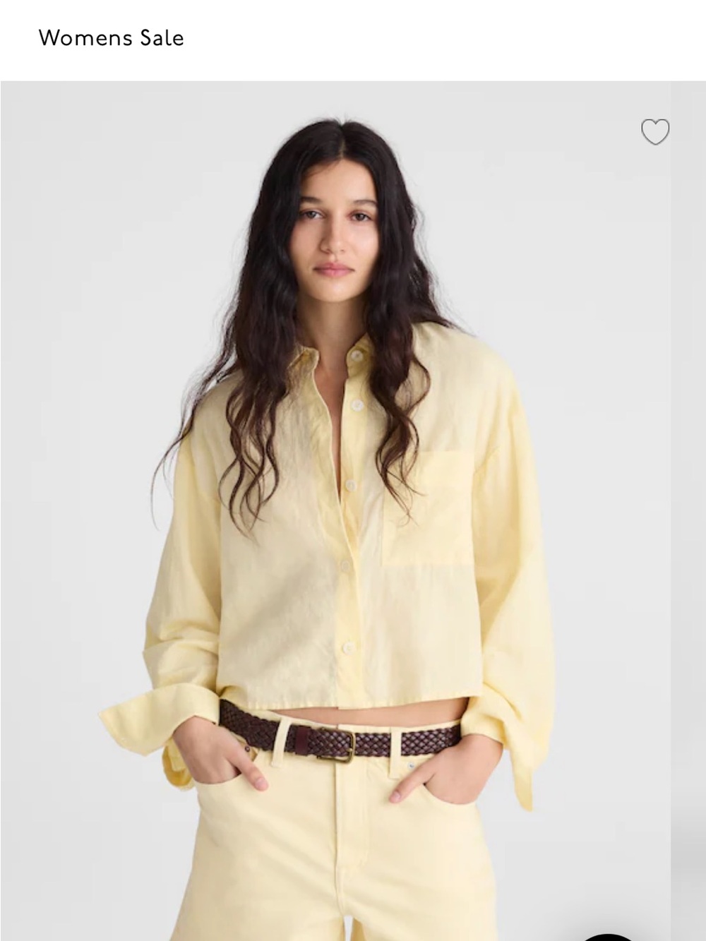 Madewell Pale Yellow Button-Down Linen-Cotton Shirt